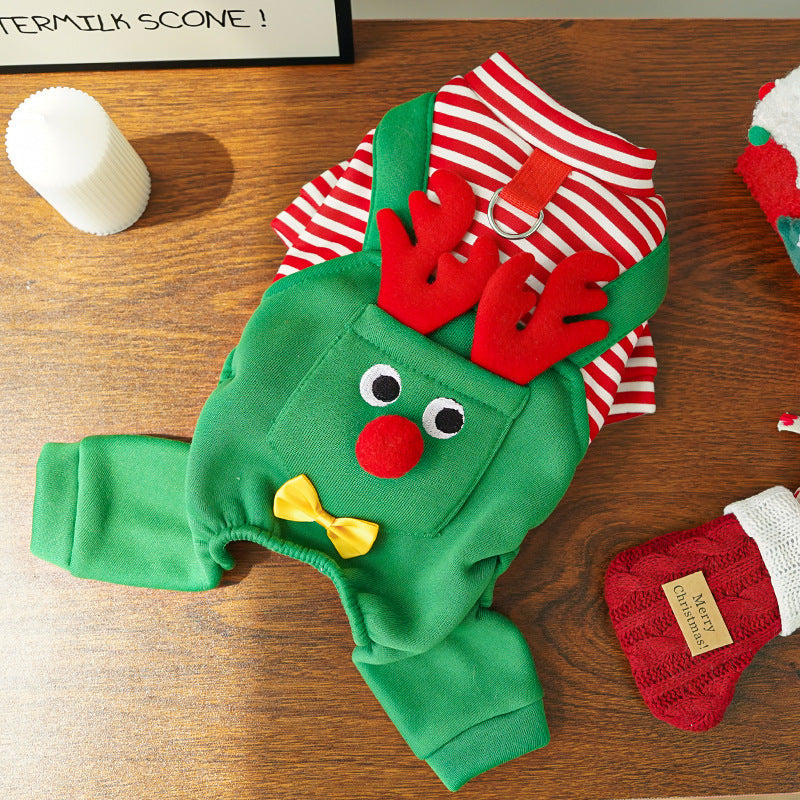 Christmas Elf Costume with Reindeer for Cats & Dogs Pets Possessions