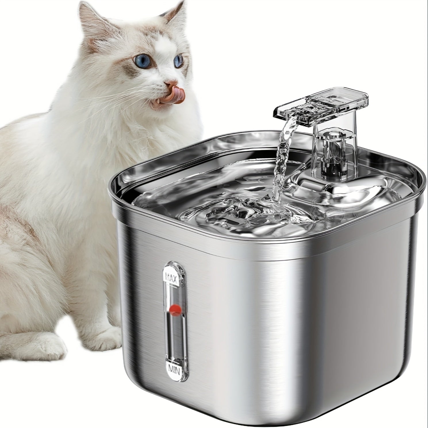 73 oz Stainless Steel Automatic Water Fountain for Cats & Dogs Pets Possessions