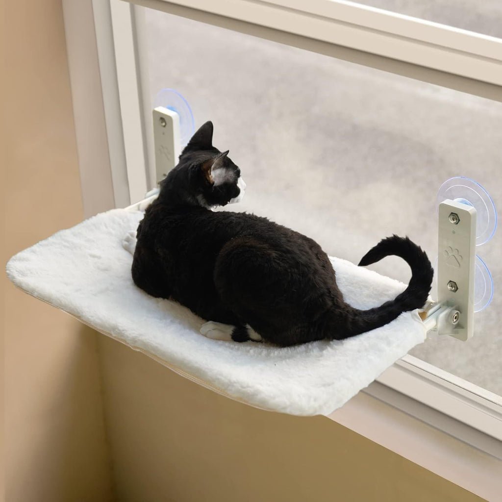 MEWOOFUN Window Perch with Steel Frame and Strong Suction Cups for Cats Pets Possessions
