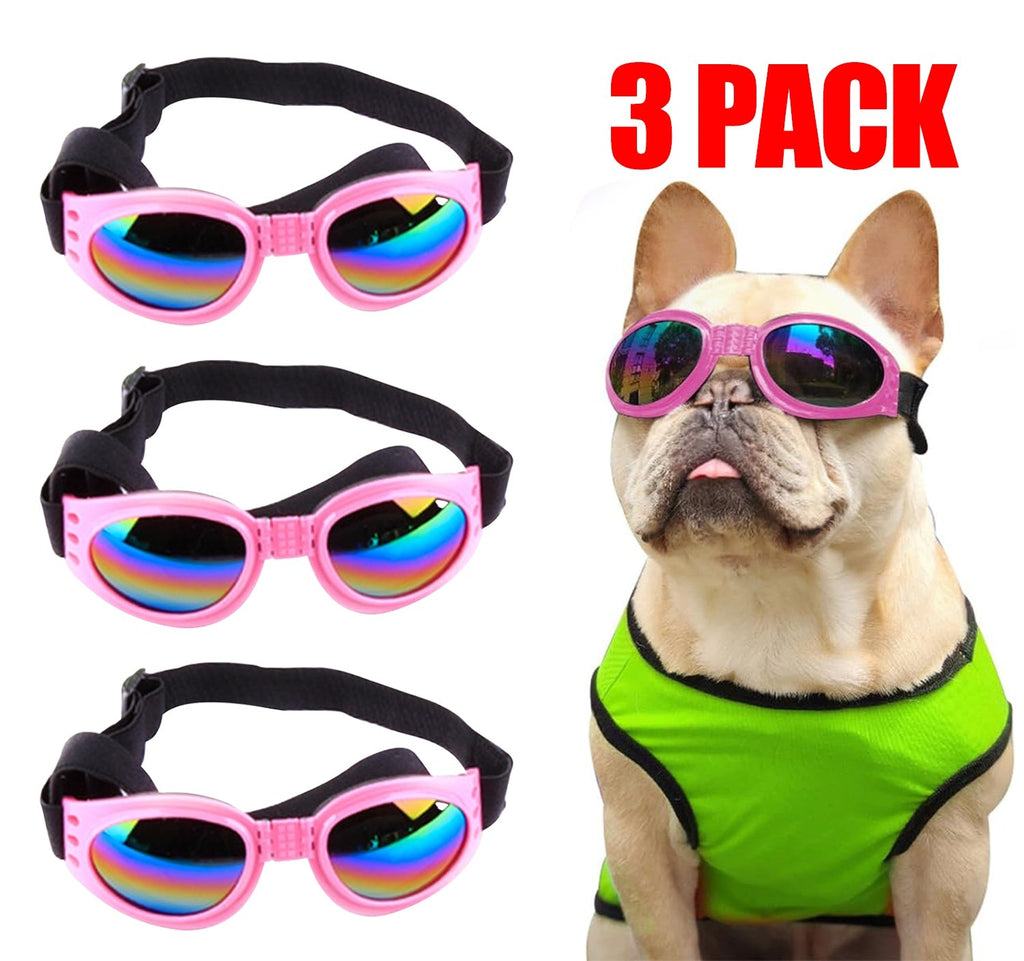 Pink Windproof Sunglasses with UV Dust + Fog Protection for Small Dogs and Cats Pets Possessions