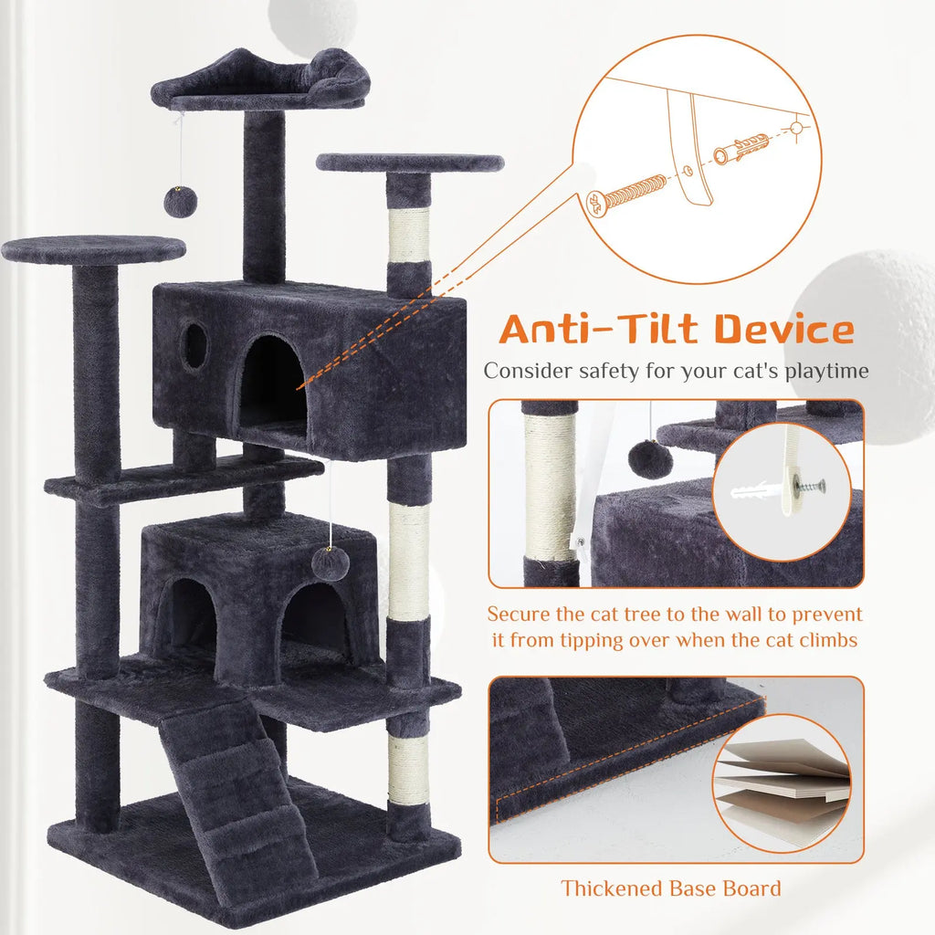 Multi Functional Cat Tower with Scratching Posts Pets Possessions