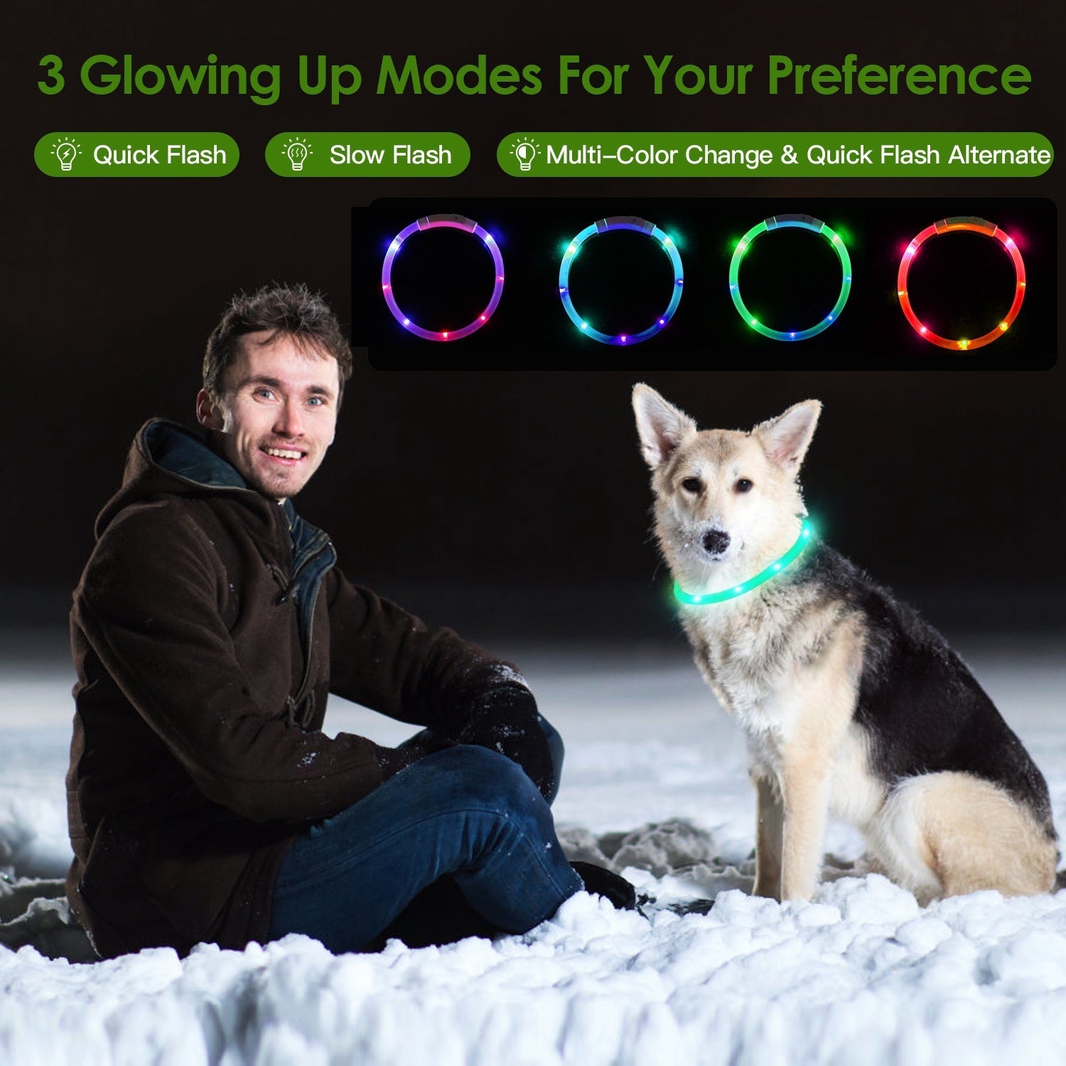 USB Rechargeable LED with Multi Color Lighting for Cats & Dogs Pets Possessions