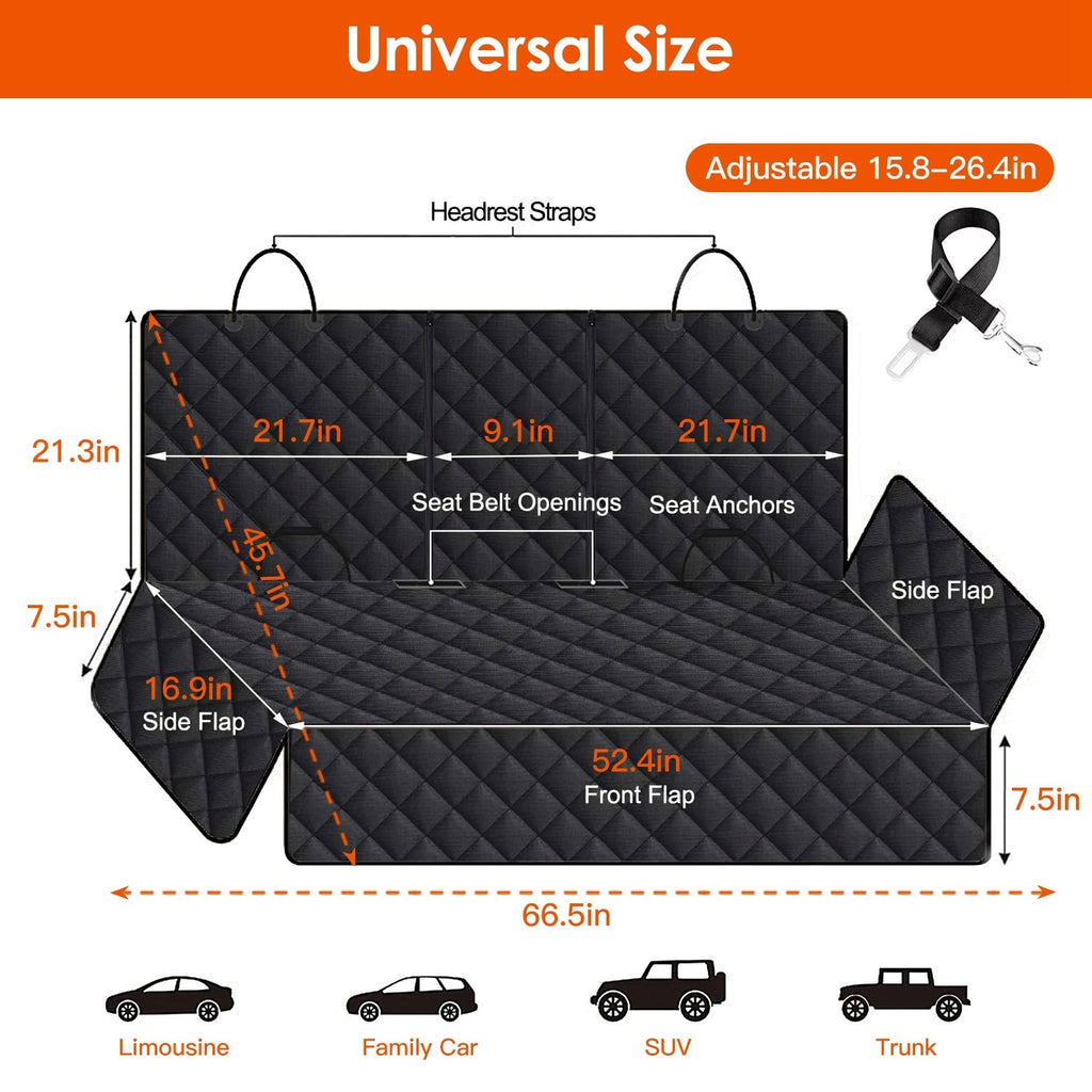 Durable Rear Car Seat Protector for Cats & Dogs Pets Possessions