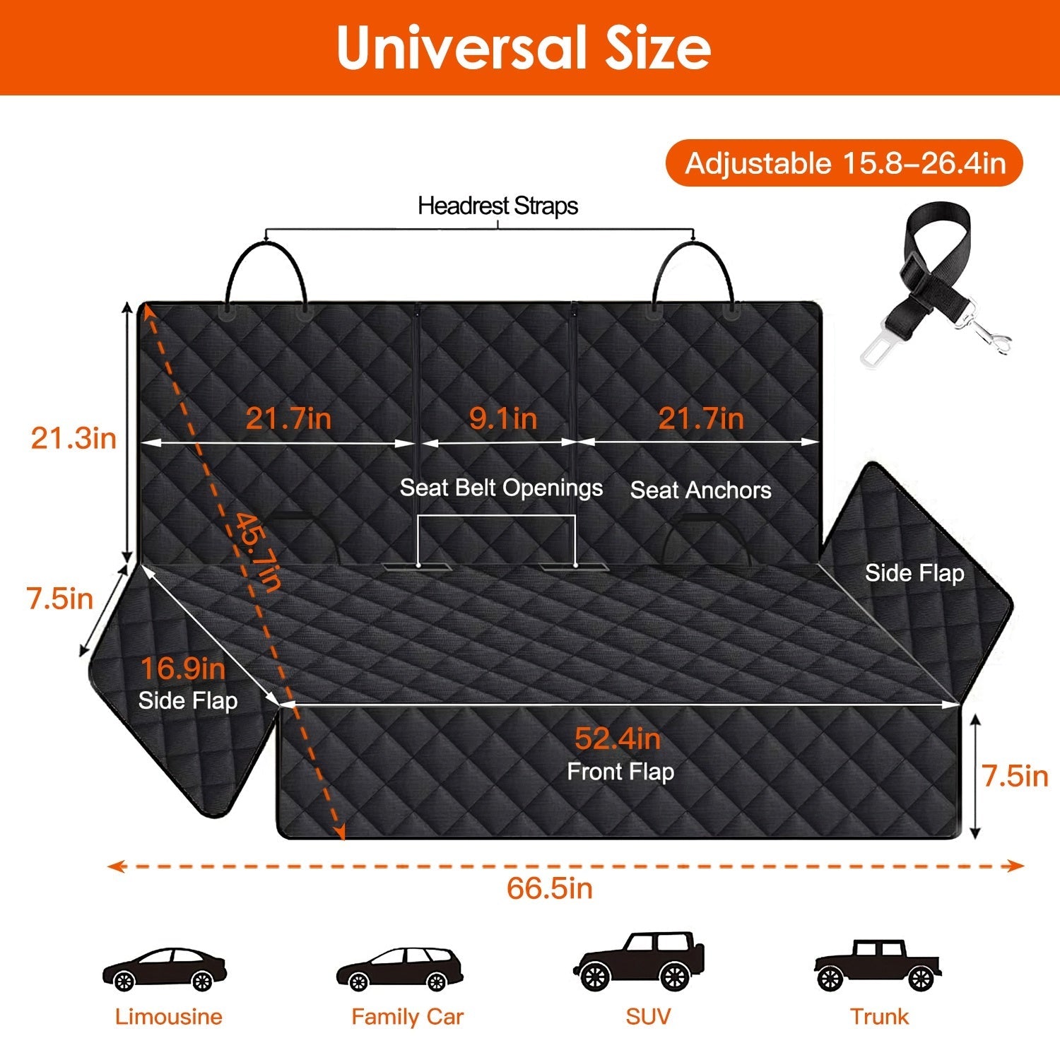 Durable Rear Car Seat Protector for Cats & Dogs Pets Possessions