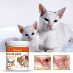Yegbong Anti-Odor + Anti-Ear Mite Cleaning Wipes for Cats & Dogs Pets Possessions