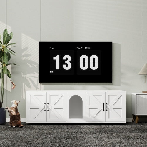 Modern Wooden Horizontal Enclosed Cat Housing & Litter Furniture Pets Possessions