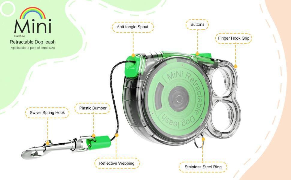 Mini Retractable Leash - for Cats & Small Dogs Pets Possessions