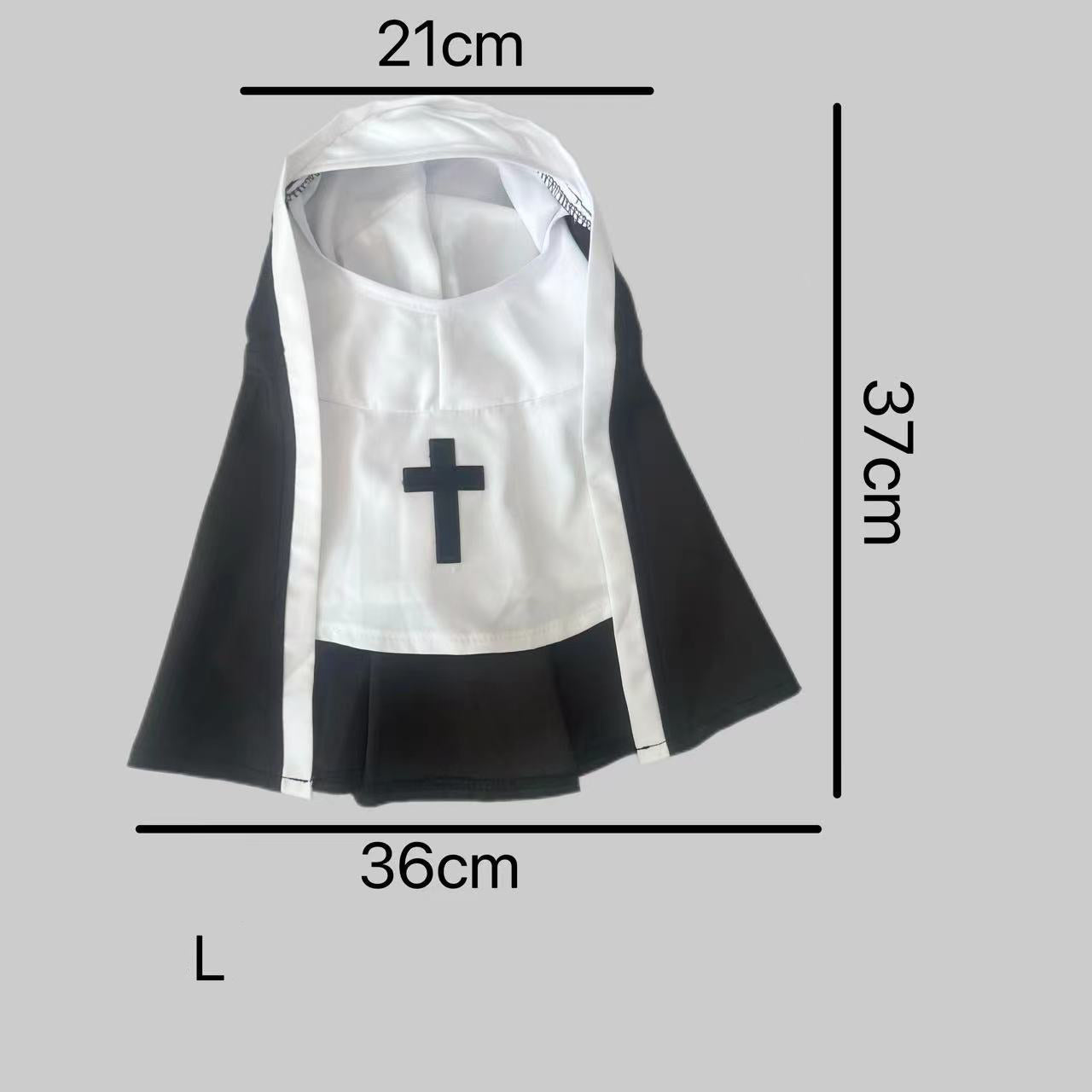 Holy Paws Nun – Black & White Cloak Costume for Cats & Dogs Pets Possessions LLC