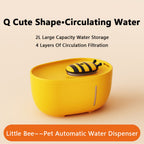 Cutesy Honey Bee Auto Filter USB, Electric Recirculating Filtring Water Fountain for Cats & Dogs Pets Possessions
