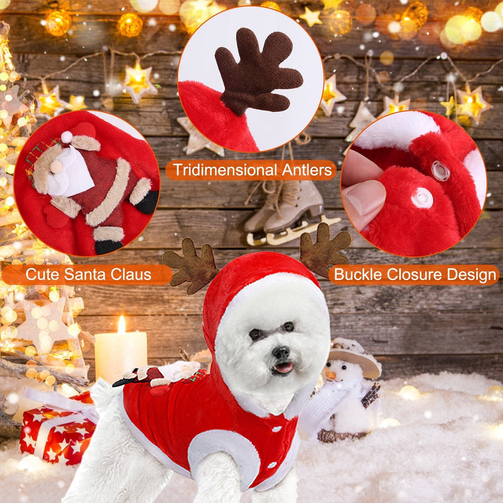 Christmas Themed Santa Claus Reindeer Antlers Costume for Dogs & Cats Pets Possessions