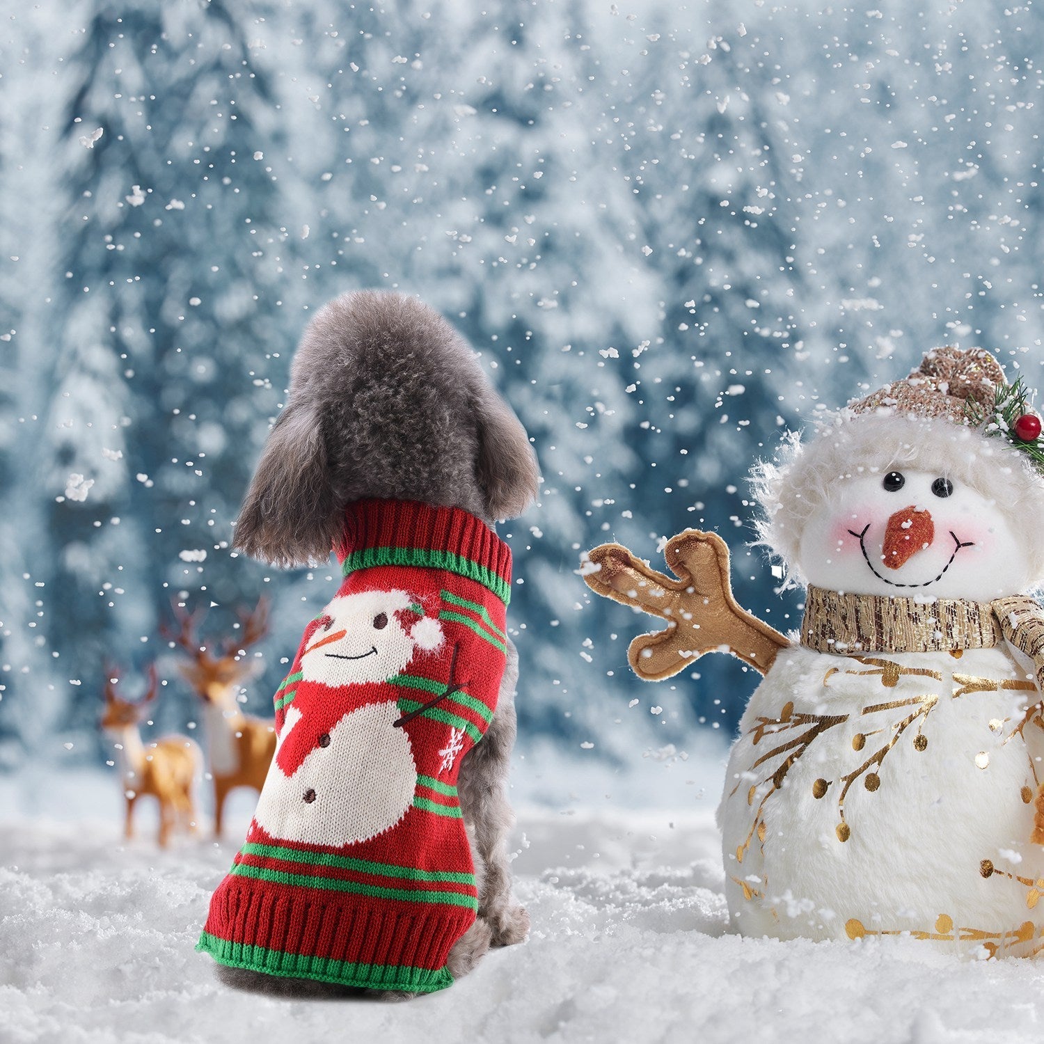 Festive Christmas Turtleneck Sweater for Dogs & Cats Pets Possessions