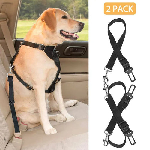 2Pcs Adjustable Seat Belt Leash with Harness for Cats & Dogs Pets Possessions
