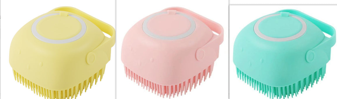 Silicone Soap Dispenser Bath Brush for Cats & Dogs Pets Possessions LLC
