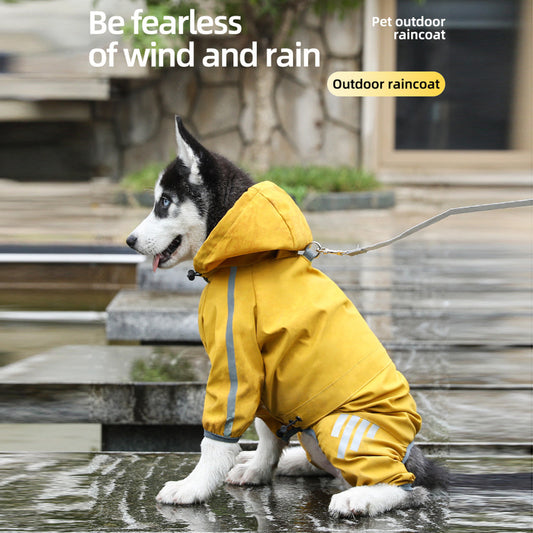 Reflective, Waterproof Raincoat with Leash Hole for Dogs