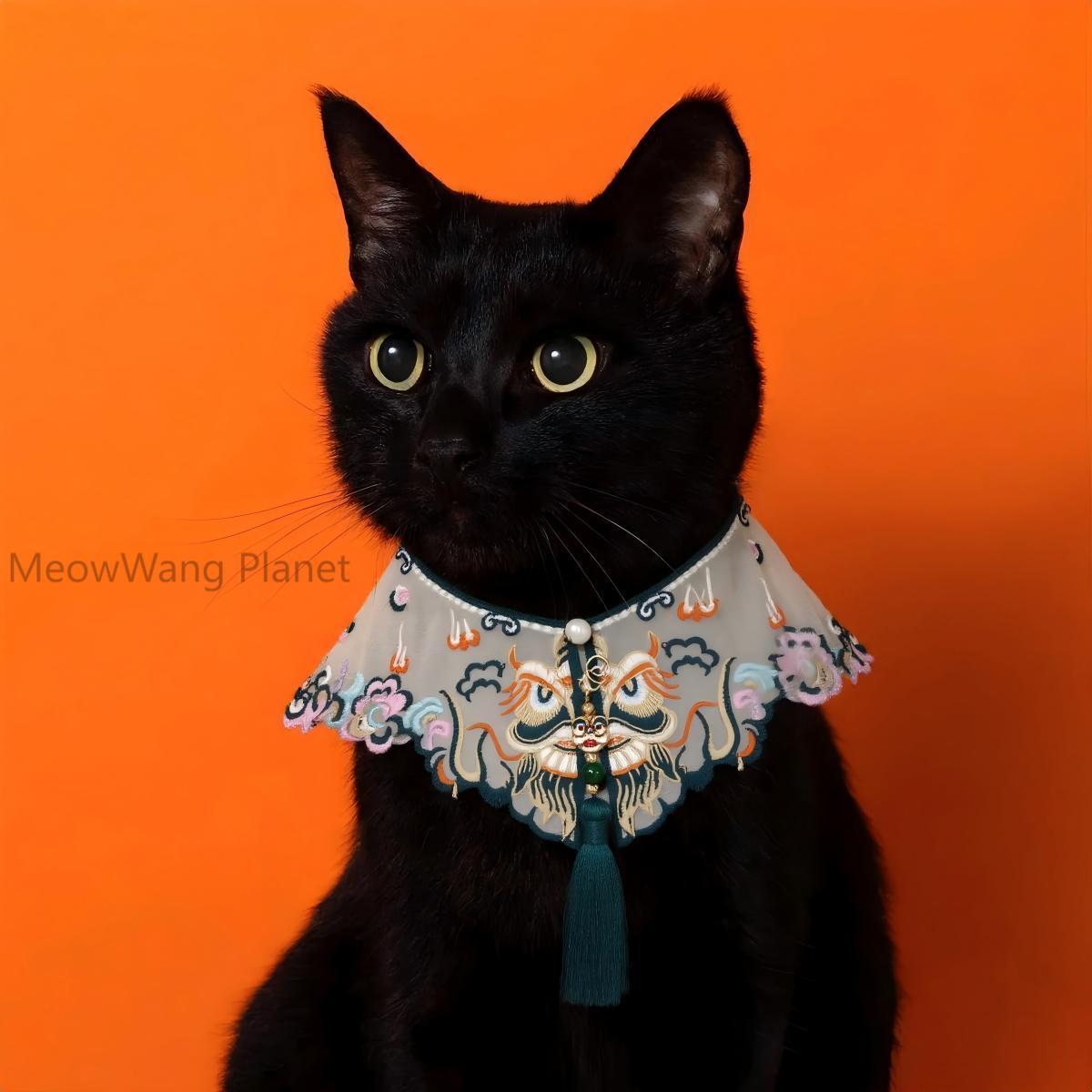 Handcrafted Embroidered Chinese Inspired Hanfu Style Cloak for Cats & Dogs Pets Possessions