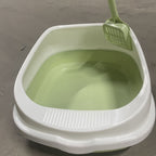 Noble Olive Green & White Cat Litter Box with Scooper Included (Easy Cleaning) Pets Possessions