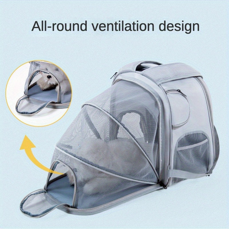2-in-1 Adventure-Ready, Large Expandable Carrier & Backpack for Cats & Dogs Pets Possessions