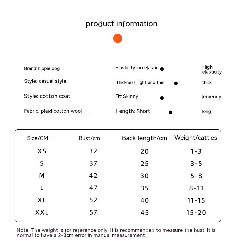 Cozy and Stylish Plaid Hooded Pet Coat – Warm Cotton-Padded Jacket for Cats & Dogs Pets Possessions LLC