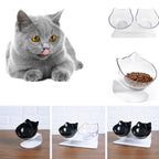Diagonal Elevated Feeding Bowl Designed to Protect Cervical Vertebra for Cats Pets Possessions