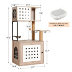 Roomy All In One Cat Tower with Litter Box Enclosure Pets Possessions