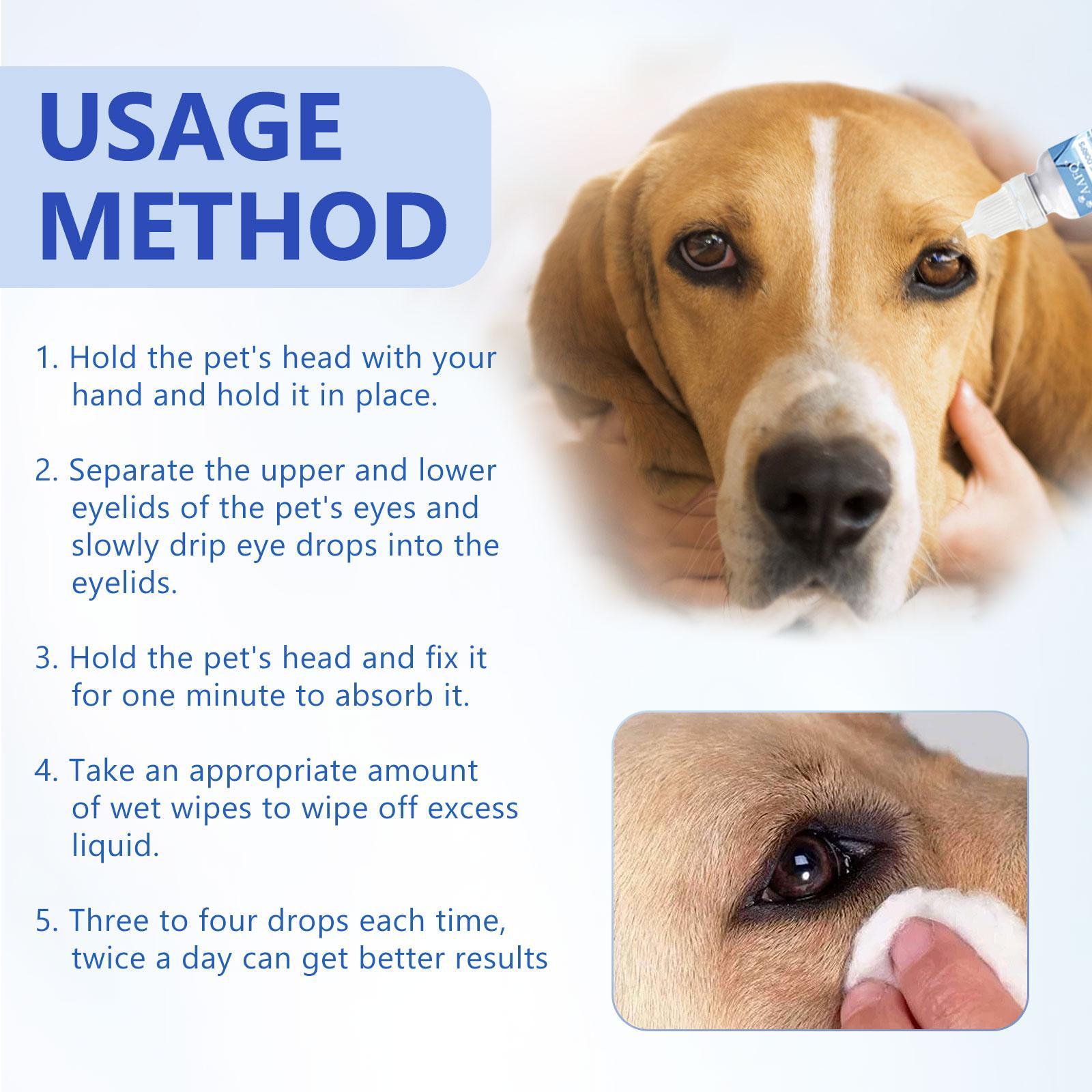 Yegbong Eye Drops with Vitamin B6 and Taurine to Relieve Irritated Eyes, Conjunctivitis and Tear Stains for Cats & Dogs Pets Possessions