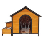 Durable Wooden Outdoor Doghouse with Extra Storage Space Pets Possessions