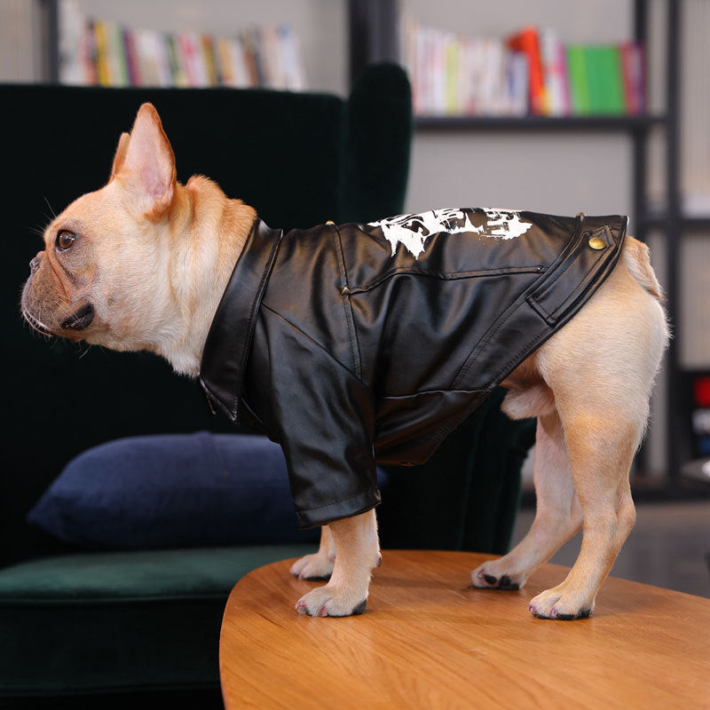 Edgy Leather Moto Style Skateboard Jacket for Dogs Pets Possessions LLC