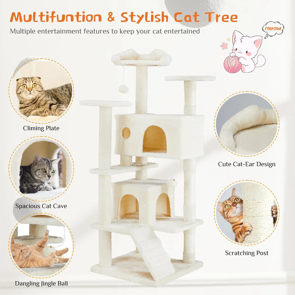 Multi Functional Cat Tower with Scratching Posts Pets Possessions