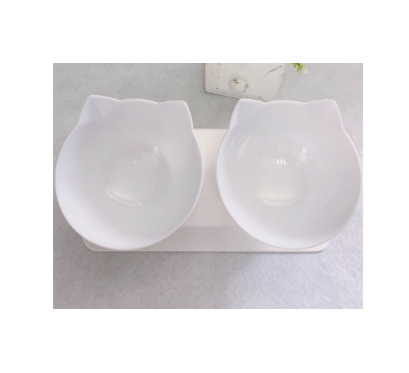 Diagonal Elevated Feeding Bowl Designed to Protect Cervical Vertebra for Cats Pets Possessions