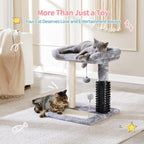 Small 4-in-1 Cat Tree with Self-grooming Brush and Natural Sisal Scratching Post Pets Possessions