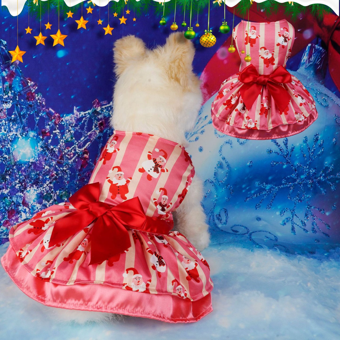 Holiday Elegance Christmas Dresses for Cats & Dogs – Luxury and Festive for Winter Celebrations Pets Possessions LLC