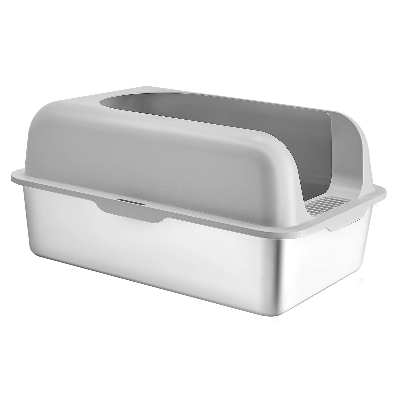 VEVOR 6 In Deep Cat Litter Box Odor-Free Litter Box With Filtering Foot Board Pets Possessions