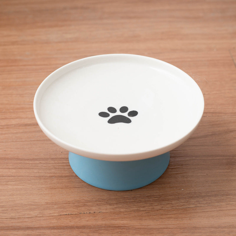 Elevated Vertebrae & Whisker Protective Ceramic Food Bowl for Cats Pets Possessions