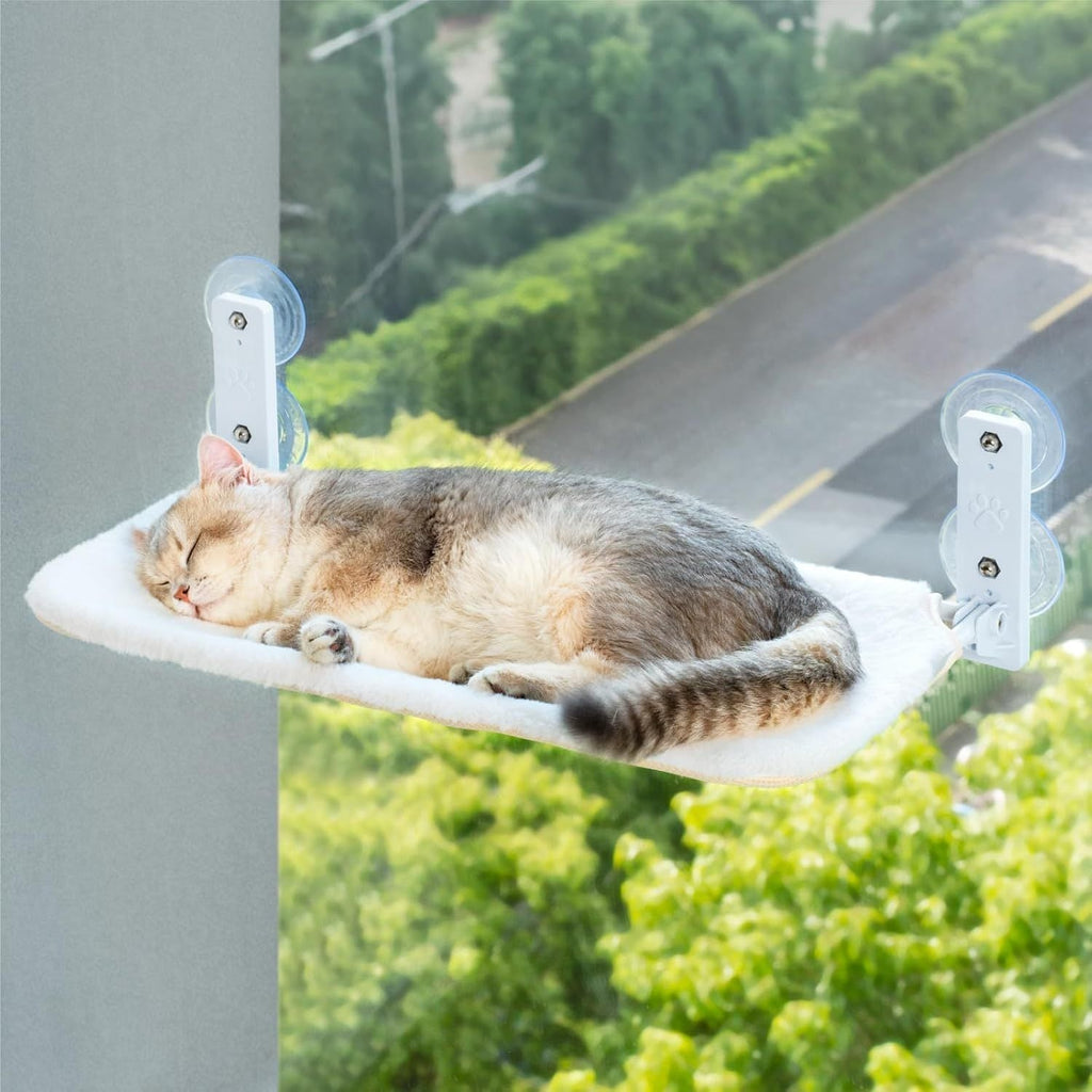 MEWOOFUN Window Perch with Steel Frame and Strong Suction Cups for Cats Pets Possessions