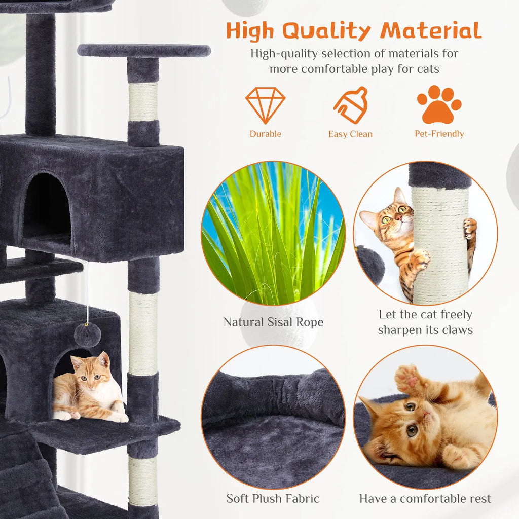 Multi Functional Cat Tower with Scratching Posts Pets Possessions