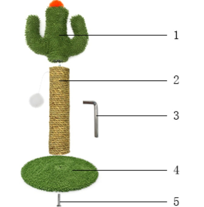 Cactus Cat Climbing Scratching Post with Natural Sisal Pets Possessions