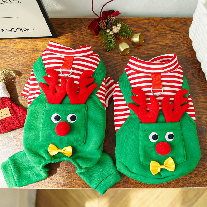 Christmas Elf Costume with Reindeer for Cats & Dogs Pets Possessions