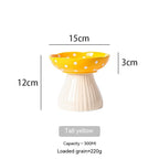 Mushroom High Foot Protection Anti Roll Cat Bowls Pets Possessions LLC