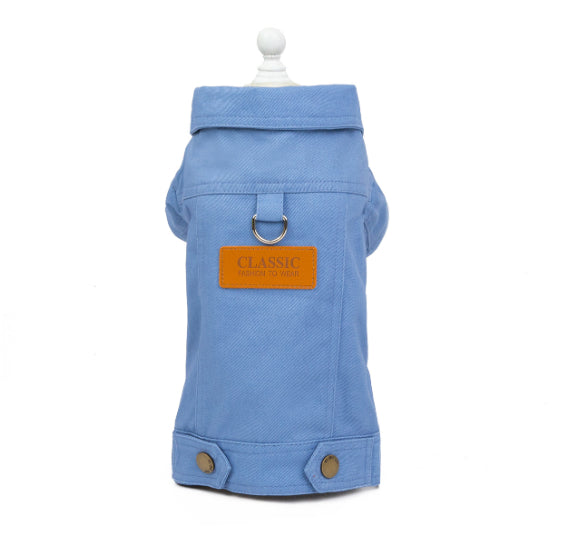Stylish Denim Vest with Leash Connector – Perfect Fall Jacket for Cats & Dogs Pets Possessions LLC