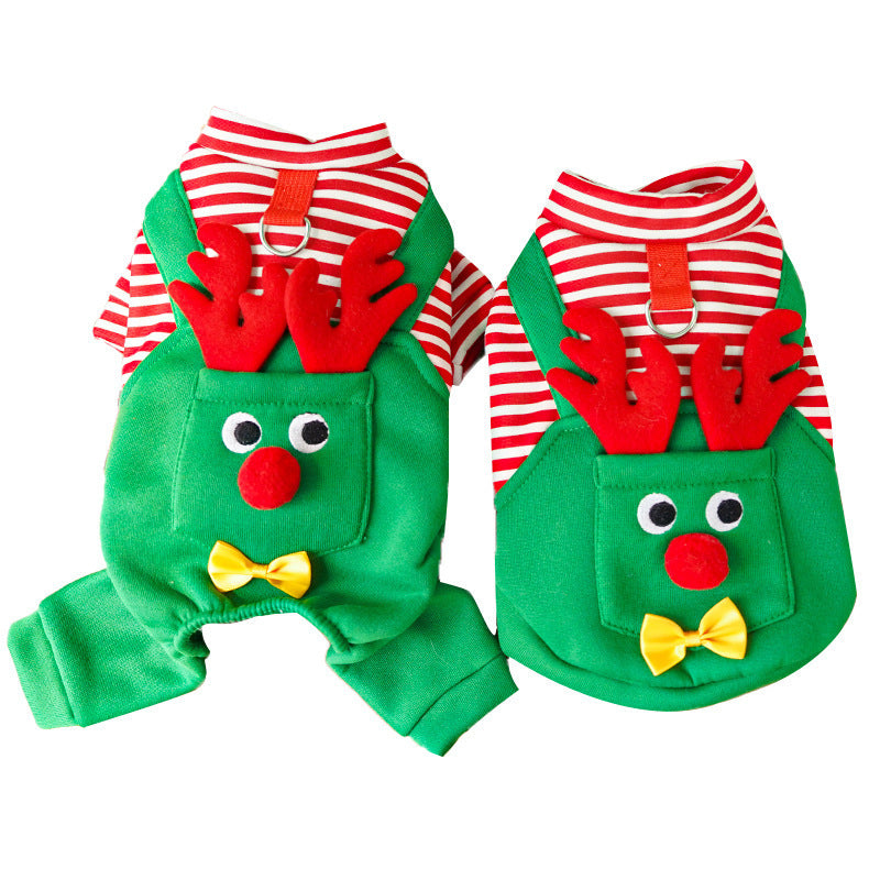 Christmas Elf Costume with Reindeer for Cats & Dogs Pets Possessions