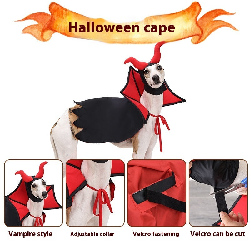 Fangs & Fashion Vampire Cape for Pets – Hooded Cloak Costume for Cats & Dogs Pets Possessions LLC