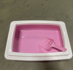 Pink & White Cat Litter Box Scooper Included (Easy Cleaning) Pets Possessions