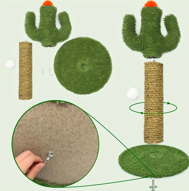 Cactus Cat Climbing Scratching Post with Natural Sisal Pets Possessions
