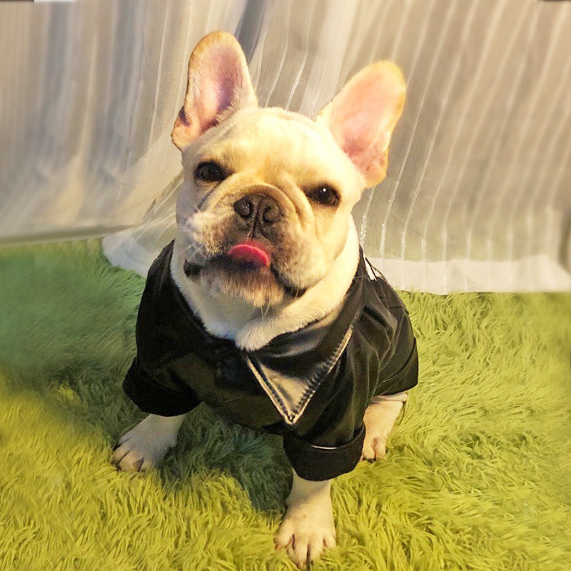 Edgy Leather Moto Style Skateboard Jacket for Dogs Pets Possessions LLC