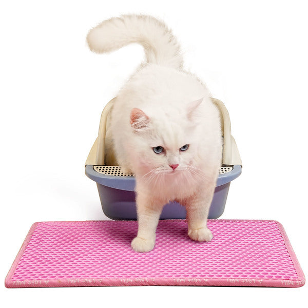Pink Double Layer Rice Shaped Cat Litter Pad Pets Possessions