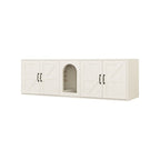 Modern Wooden Horizontal Enclosed Cat Housing & Litter Furniture Pets Possessions