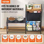 Elevated Feeding Station With Storage Organizer for Dogs Pets Possessions