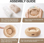 MEWOOFUN Tan Donut Bed for Cats & Small Dogs Pets Possessions