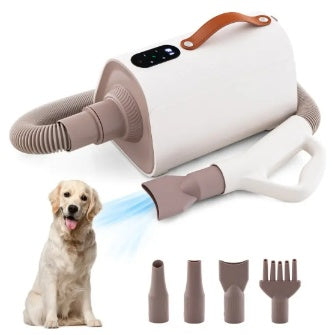 Smart Professional-Grade Grooming Blow Dryer with 4 Detachable Nozzles for Cats & Dogs Pets Possessions