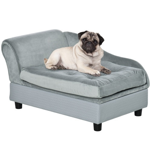 Paw Hut Luxury Modern Gray Sofa Bed with Hidden Storage for Cats & Dogs Pets Possessions